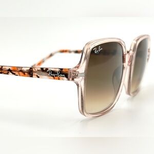 Ray-Ban Transparent Pink Sunglasses with Brown Lenses
